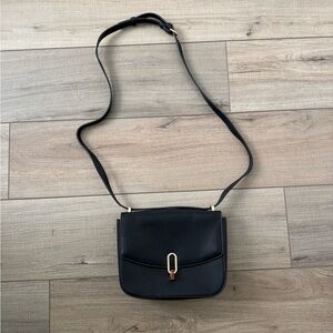 Black Faux Leather Crossbody Purse